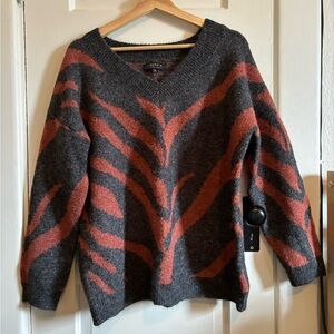 Joseph A Zebra Print Sweater